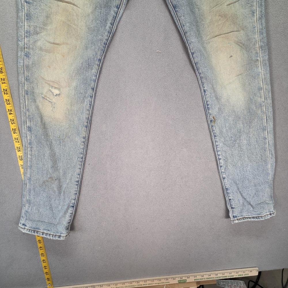 Levis Jeans Mens Selvedge Light Wash Blue Slim Tapered Honeycomb Fits 30x30 - Picture 9 of 16